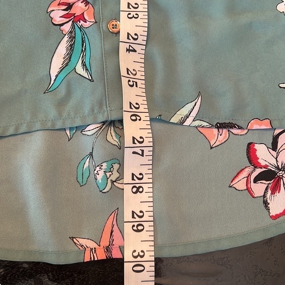 Candie's Mint Green Floral Button Down Blouse Size XL - Picture 14 of 16
